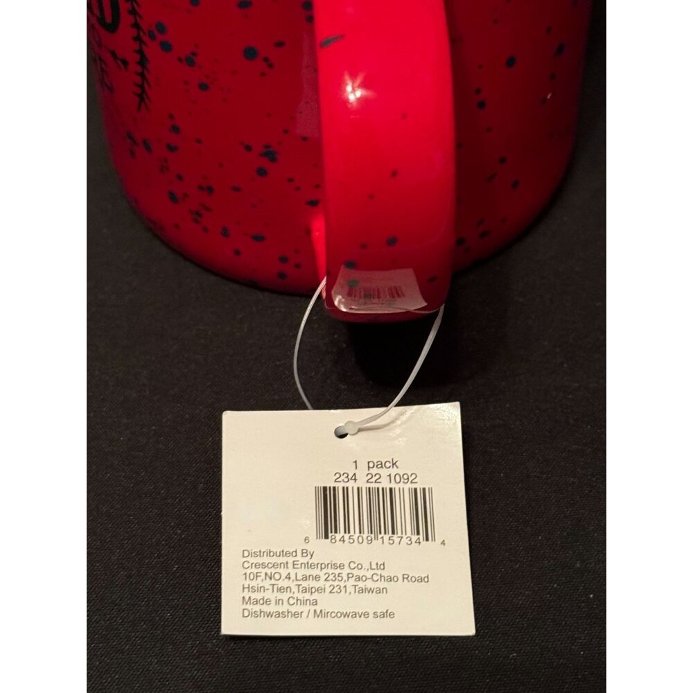 Red Speckled Enamel Camping Mug - The World Is Yours To Explore - 12 Oz Dishwash - Picture 6 of 8
